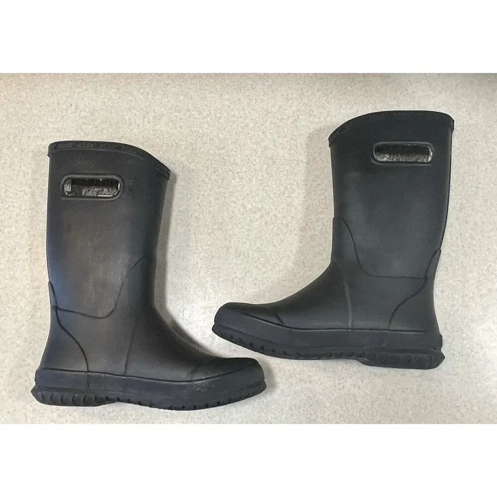 BOGS Kids/Children Rain Boots Plush Lined Black Waterproof Mid-Calf Youth Size 3